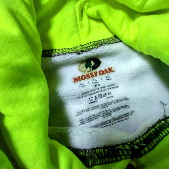 Mossy Oak Shadow Grass Blades Camo Sweatshirt Boys Youth XL Duck Hunting Hoodie - Picture 5 of 12